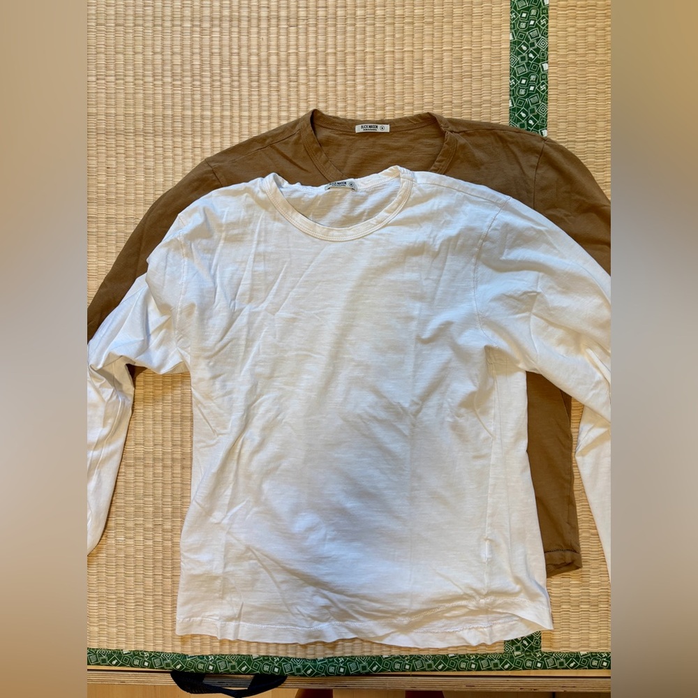 buck mason curved hem long sleeve tee medium x2